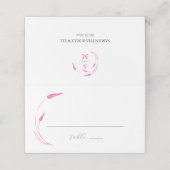 Trouwplaats kaarten Monogram Roze Plaatskaartje (Buitenkant ongevouwen)