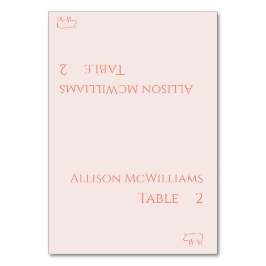 Trouwplaats kaarten-Pork Icon-Blush Kaart (Voorkant)