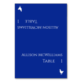 Trouwplaats kaarten-Poultry Icon-Blue en White- Kaart