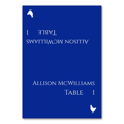 Trouwplaats kaarten-Poultry Icon-Blue en White- Kaart (Voorkant)