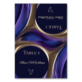 Trouwplaats kaarten-Poultry Icon-Blue Paarse Gold- Kaart