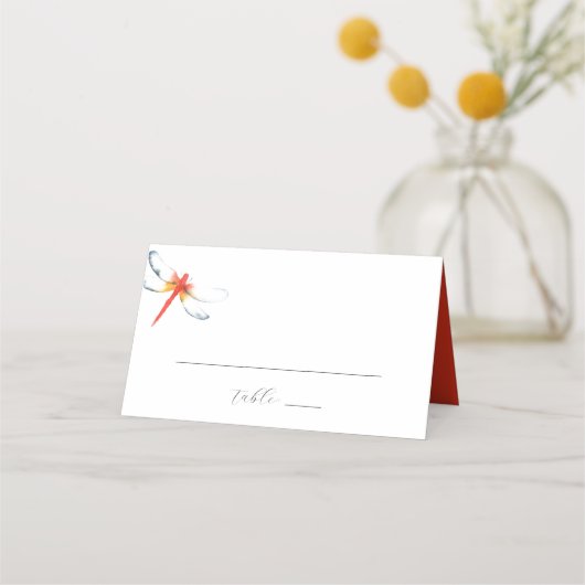 Trouwplaats Kaarten Rode libellen Plaatskaartje (Voorkant)