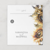 Trouwplaats Kaarten Rustieke Zonnebloemen Plaatskaartje (Buitenkant ongevouwen)
