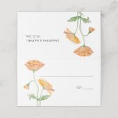 Trouwplaats Kaarten Sinaasappel Bloemen Waterverf Plaatskaartje (Buitenkant ongevouwen)