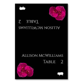 Trouwplaats kaarten-Varkenspictogram-zwart Fuchsia Kaart