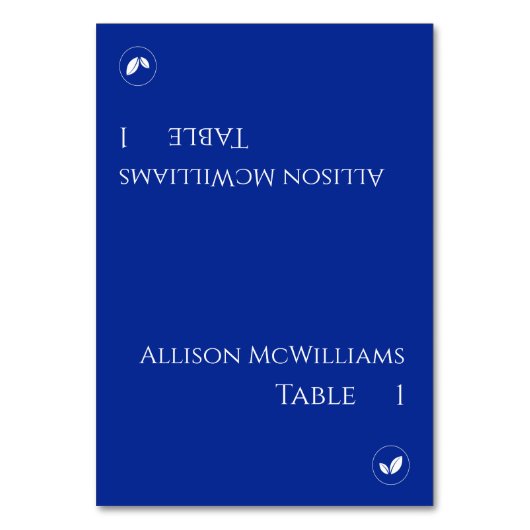 Trouwplaats kaarten-Vegetarisch-Blauw en Wit Kaart (Voorkant)