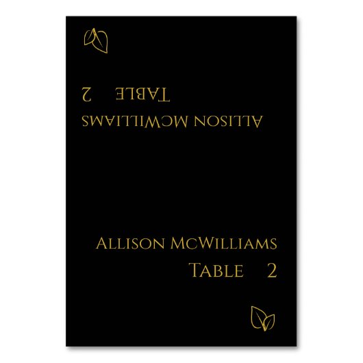 Trouwplaats kaarten-Vegetarisch-Zwart en Goud- Kaart (Voorkant)