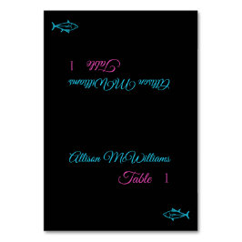 Trouwplaats kaarten-Vis Icon-Blue en Roze- Kaart