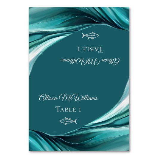 Trouwplaats kaarten-Vis Icon-Emerald Groen- Kaart (Voorkant)