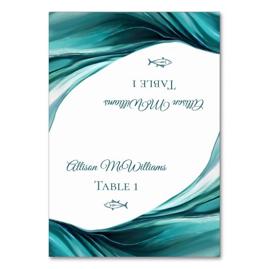 Trouwplaats kaarten-Vis Icon-Emerald Groen- Kaart (Voorkant)