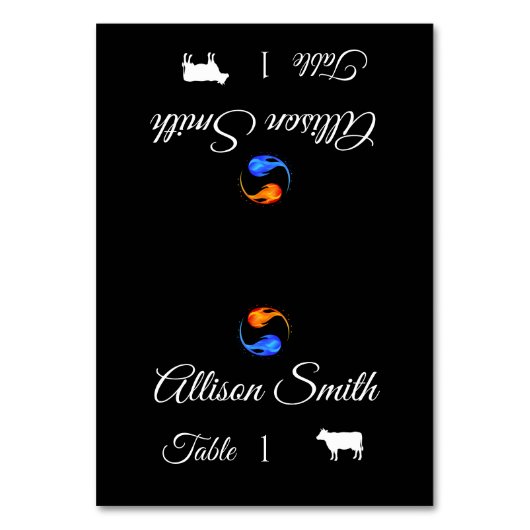 Trouwplaats kaarten-vlees icoon-twin vlammen- kaart (Voorkant)