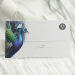 Trouwplaats Kaarten Waterverf Peacock Plaatskaartje<br><div class="desc">Deze trouwkaarten met maaltijdkeuze zijn voorzien van een waterverf pauw in tinten van koningsblauw, groen en paarse. Gebruik de sjabloon velden om de bruid en bruidegom namen en maaltijdkeuze initiaal in te voeren: (v) veganistisch, (b) rund, (c) kippenvlees en (gf) glutenvrij. Er is ruimte voor de namen van de gasten...</div>