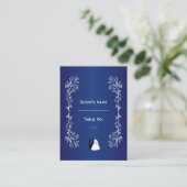 Trouwplaats setting Kaart Royal Blue Bride Groom Plaatskaartje (Staand voorkant)