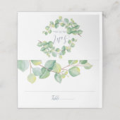 Trouwplaatskaart, Escortkaart, Eucalyptus Plaatskaartje (Buitenkant ongevouwen)