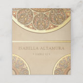 Trouwplaatskaarten | Gold Nouveau Deco Plaatskaartje (Buitenkant ongevouwen)