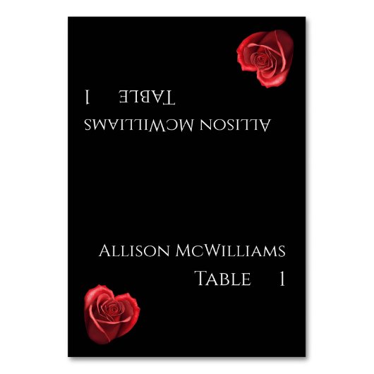 Trouwplaatskaarten—Heart Shaped Red Rose Kaart (Voorkant)