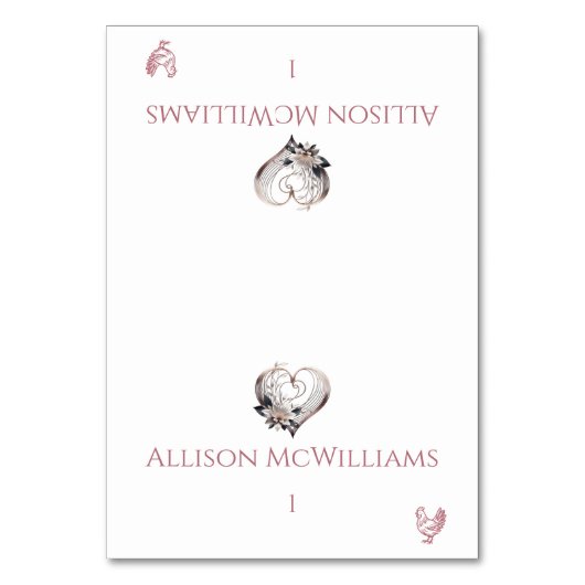 Trouwplaatskaarten-Kip Icon-Roze Hart Kaart (Voorkant)