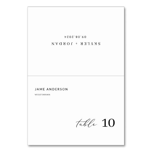 Trouwplaatskaarten met maaltijdkeuze en -menu kaart (Voorkant)