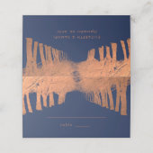 Trouwplaatskaarten met Navy Blauwe Koperen Bomen L Plaatskaartje (Buitenkant ongevouwen)