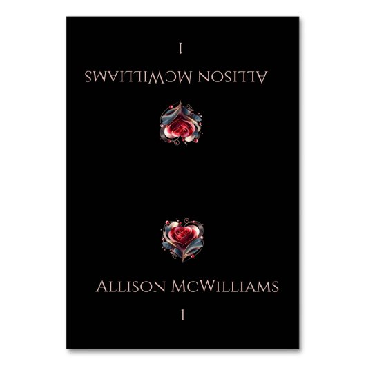 Trouwplaatskaarten—Modern Hartvormig Roos Kaart (Voorkant)