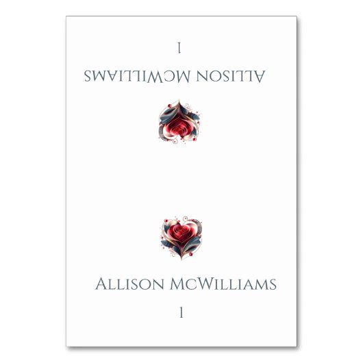 Trouwplaatskaarten—Modern Hartvormig Roos Kaart (Voorkant)