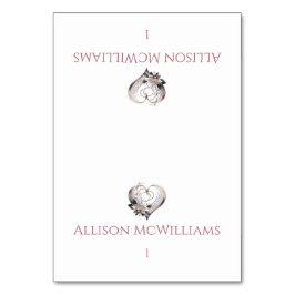 Trouwplaatskaarten - Modern Roze Hart met Bloemen Kaart