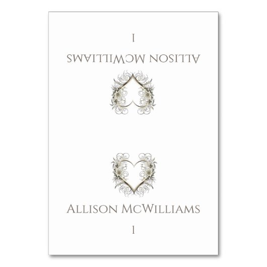 Trouwplaatskaarten - Moderne bloemen met een hart Kaart (Voorkant)