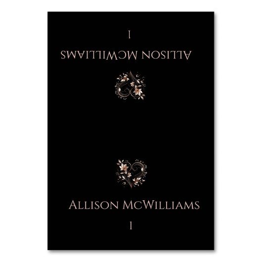 Trouwplaatskaarten - Roos gouden bloemen Kaart (Voorkant)