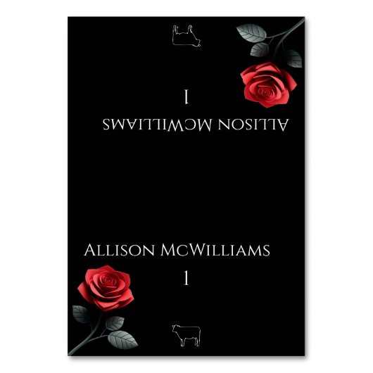 Trouwplaatskaarten - Single Red Rose-Meat Kaart (Voorkant)