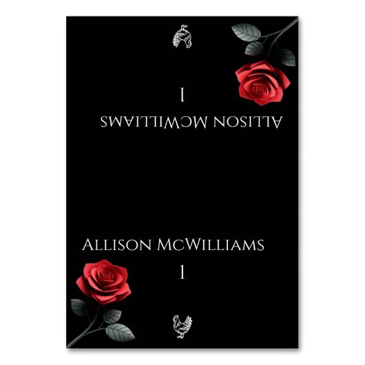 Trouwplaatskaarten - Single Red Rose-Poultry Kaart (Voorkant)