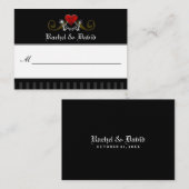 Trouwplaatskaarten - Skeletten met Hart Plaatskaartje (Voorkant / Achterkant)