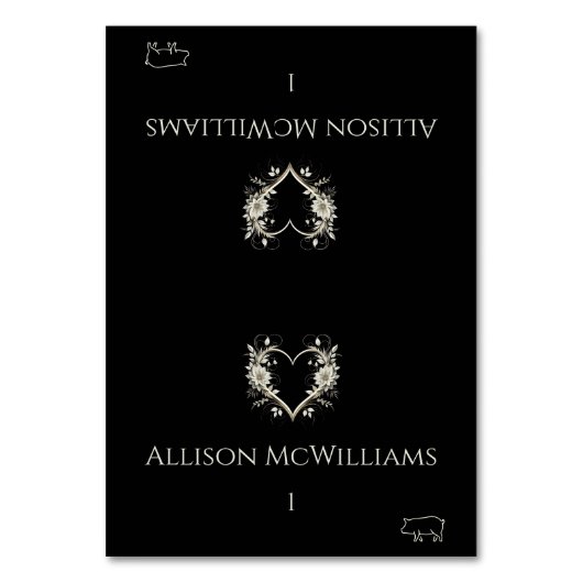 Trouwplaatskaarten-Varkensicoon-Bloemen met een Ha Kaart (Voorkant)