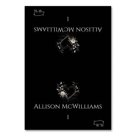 Trouwplaatskaarten-Varkensicoon-Bloemen met een Ha Kaart (Voorkant)