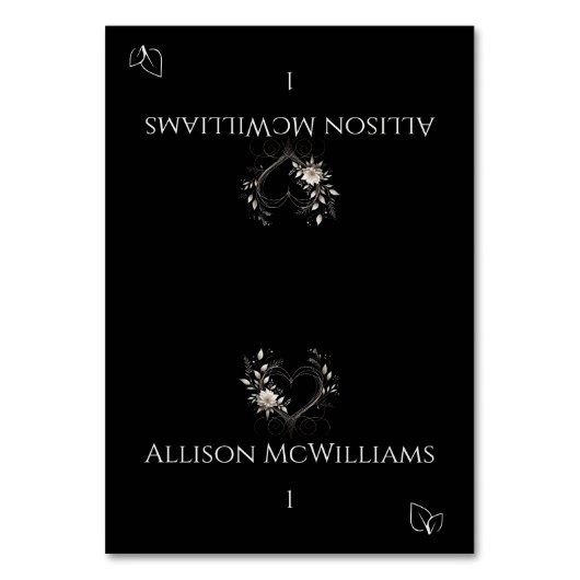 Trouwplaatskaarten-Vegetarische Icon-Bloemen Kaart (Voorkant)