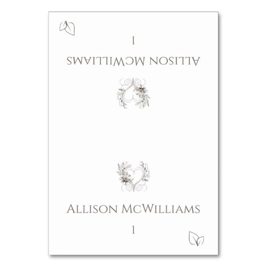 Trouwplaatskaarten-Vegetarische Icon-Bloemen Kaart (Voorkant)