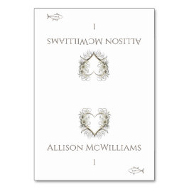 Trouwplaatskaarten-Vispictogram-Bloemen met een Ha Kaart