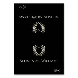 Trouwplaatskaarten-Vispictogram-Bloemen met een Ha Kaart