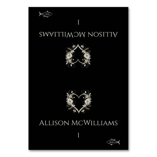 Trouwplaatskaarten-Vispictogram-Bloemen met een Ha Kaart (Voorkant)