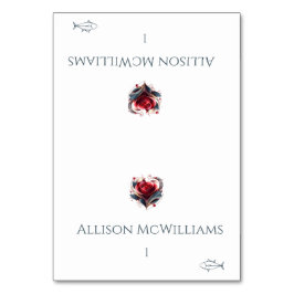 Trouwplaatskaarten-Vispictogram-Hartvormig Roos Kaart