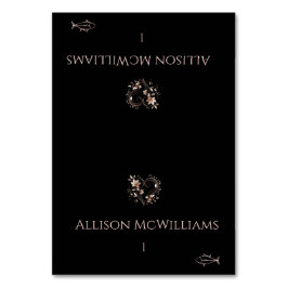 Trouwplaatskaarten-Vispictogram-Roos Gouden Bloeme Kaart