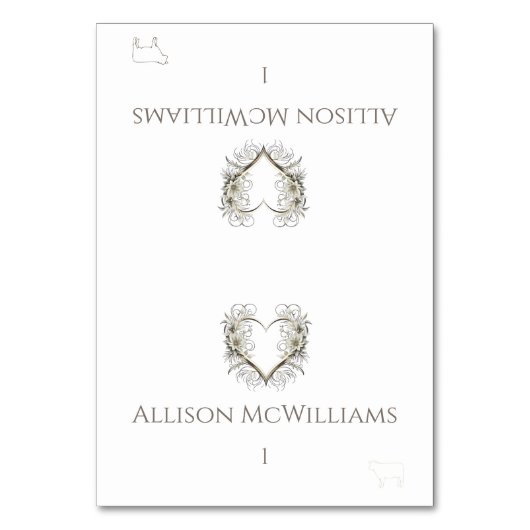 Trouwplaatskaarten-Vlees Icon-Bloemen Kaart (Voorkant)