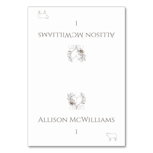 Trouwplaatskaarten-Vlees Icon-Bloemen Kaart (Voorkant)