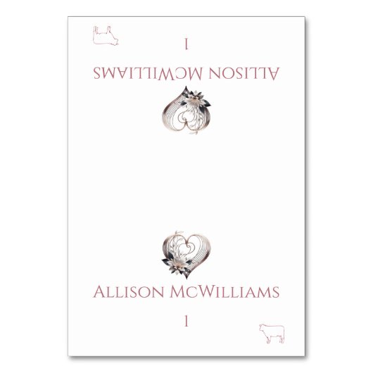 Trouwplaatskaarten - Vlees Icon - Roze Hart Kaart (Voorkant)