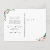 Trouwplannen Gewijzigd Roze Bloem Nieuwe Datum Aankondigingskaart (Achterkant)