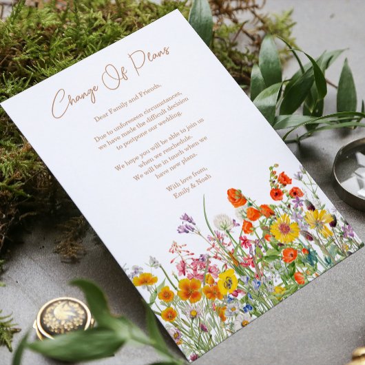 Trouwplannen Gewijzigd Update met Wilde Bloemen Aankondiging
