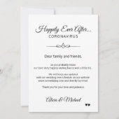 Trouwplannen gewijzigd vanwege corona virus kaart (Voorkant)