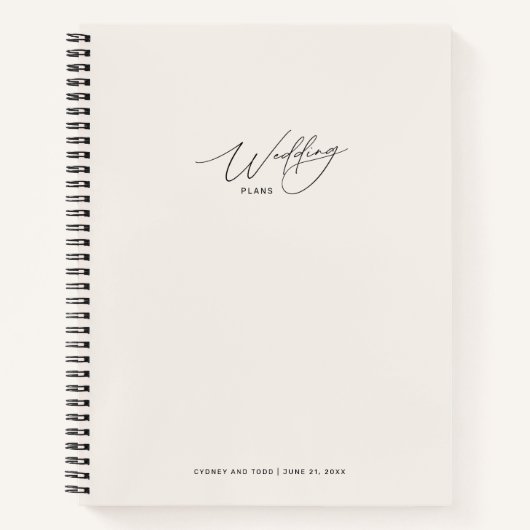 Trouwplannen notitieboek van witte linnen (Voorkant)