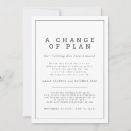 Trouwplannen op losse schroeven uitnodiging ingetr