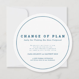 Trouwplannen wijziging uitgesteld blauw wit save the date