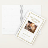 Trouwplanner Aangepaste Foto Elegant Goud & Wit Planner (Display)
